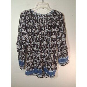Angela Plus Blouse Button Up Business Casual Granny Geometric Women's Size 1X